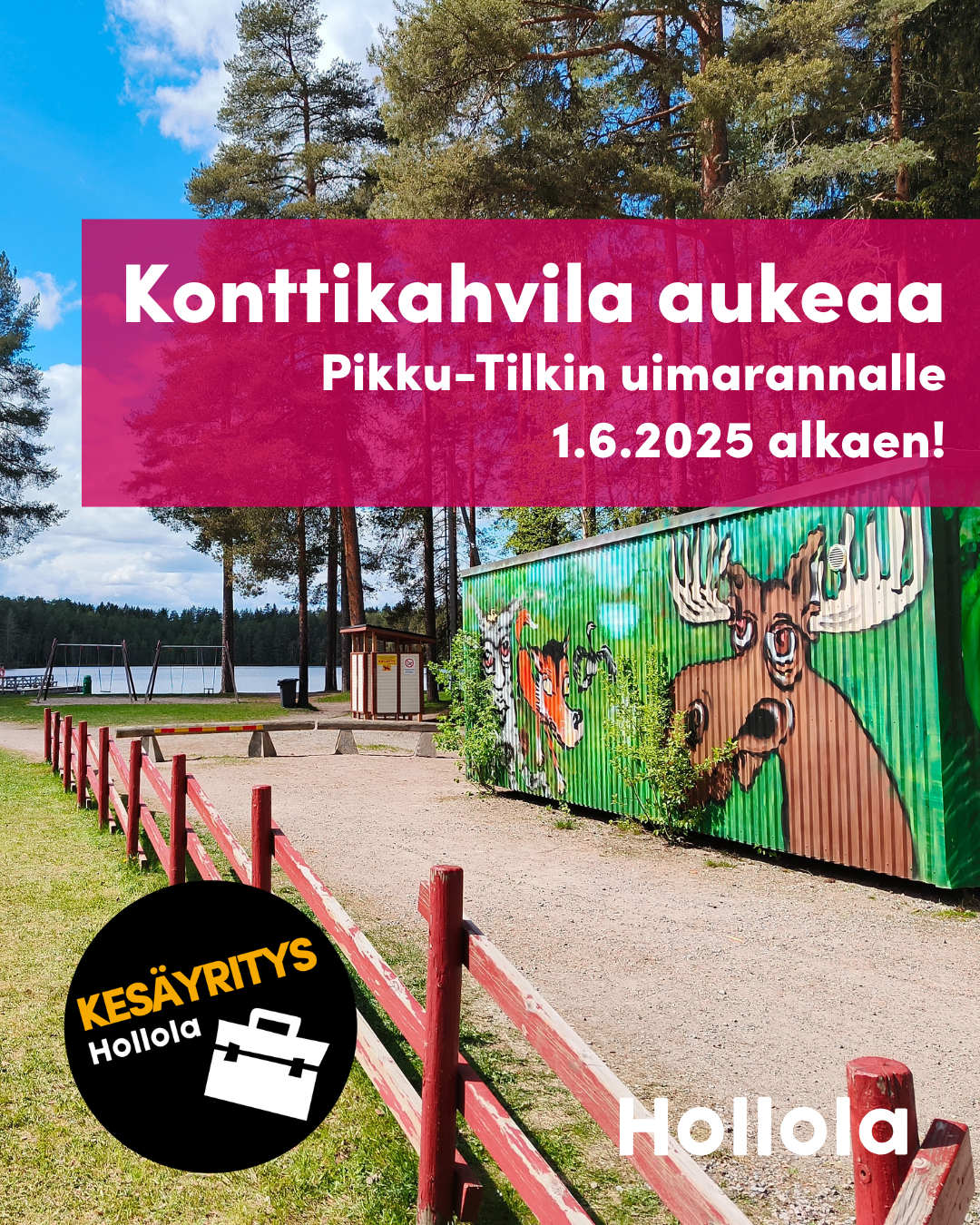 Pikku-Tilkin uimarannalle aukeaa kesäkonttikahvila 1.6.2025 alkaen!
